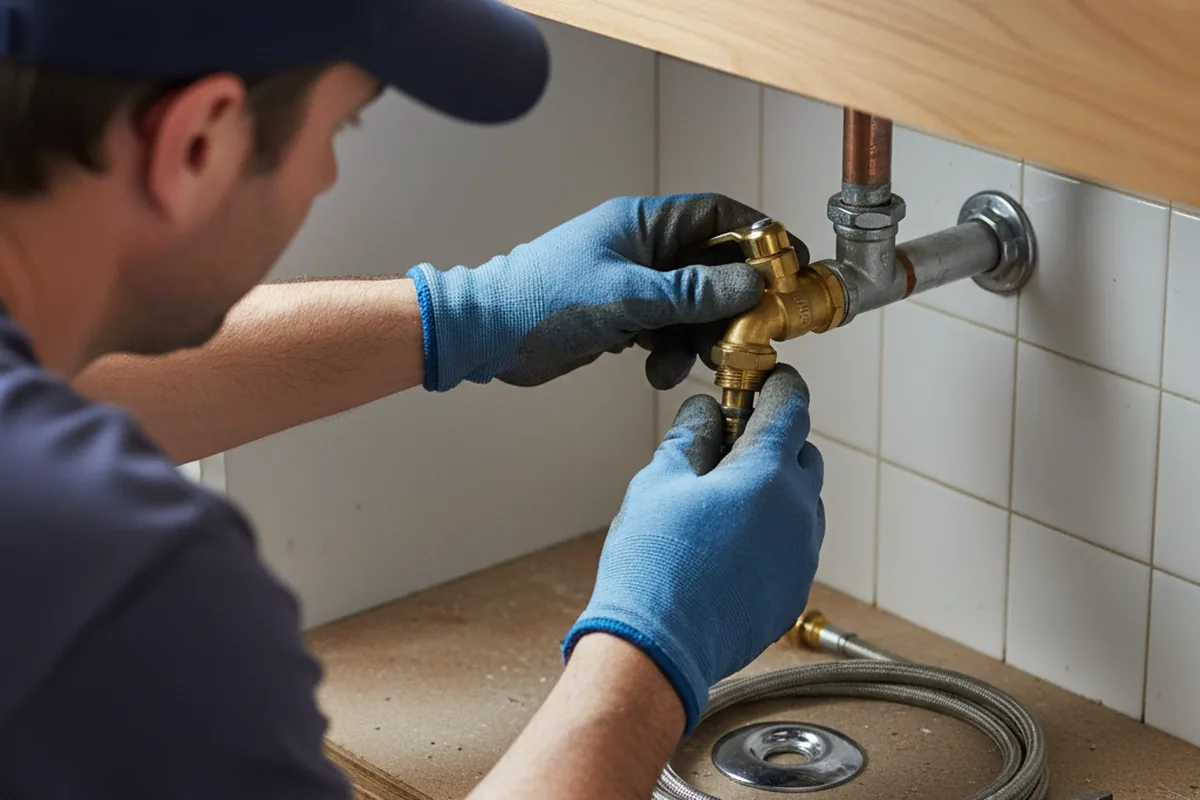 Shutoff valve and fitting work during Burst Pipe Repair in Summerland Key